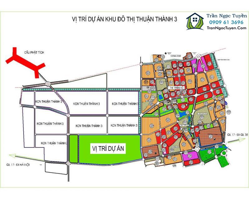 Vị trí Khu đô thị Thuận Thành 3 Bắc Ninh vị trí