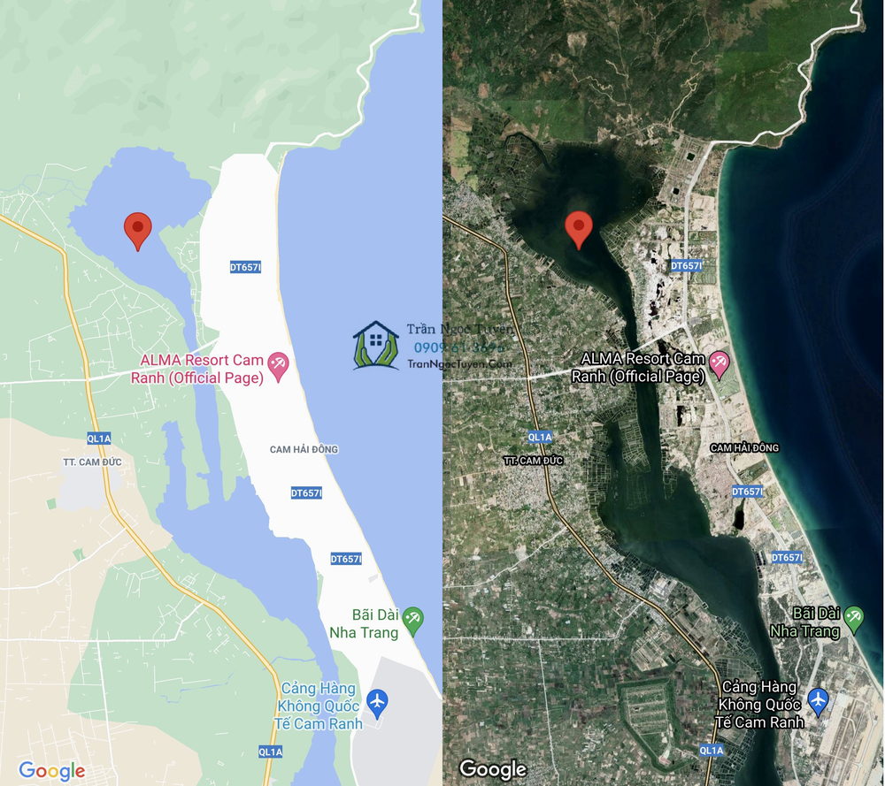 Vị trí đầm thủy triều Cam Ranh trên Maps