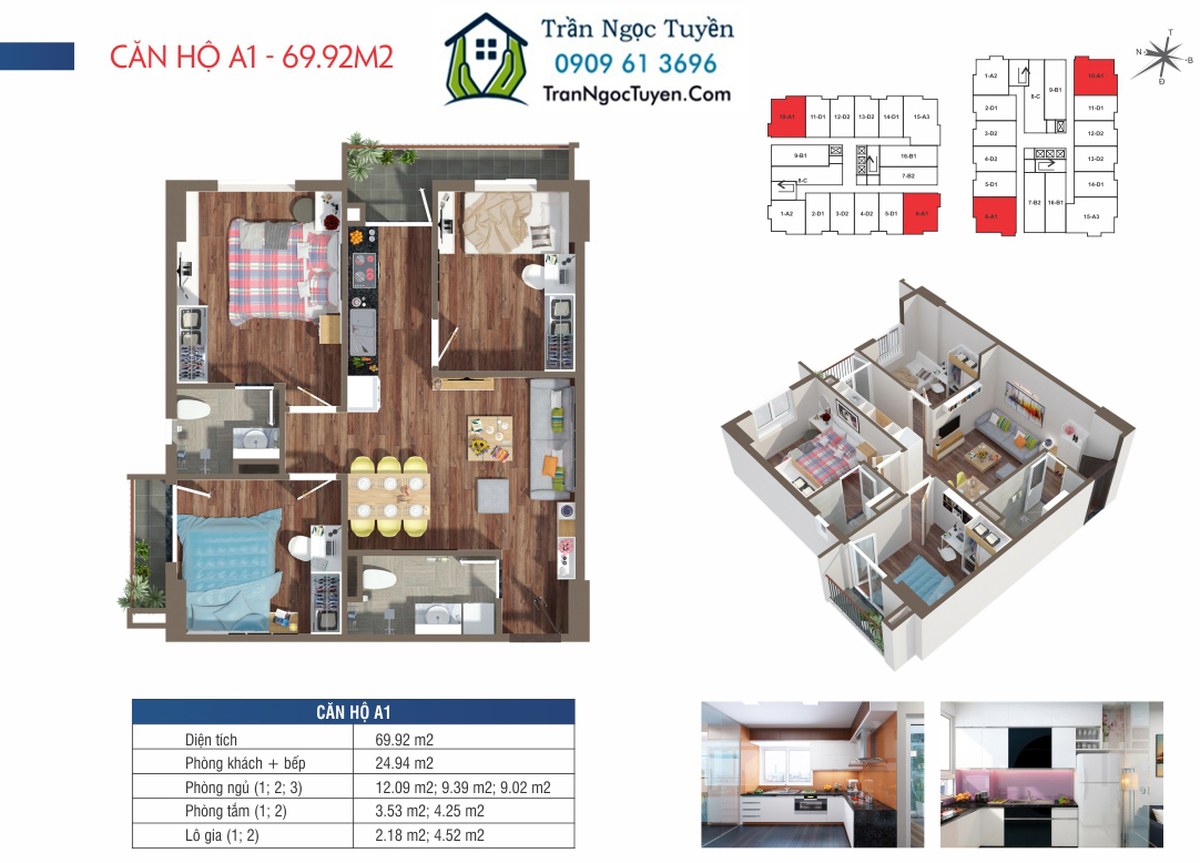 Căn hộ 69.92m2 chung cư Lộc Ninh SingaShine