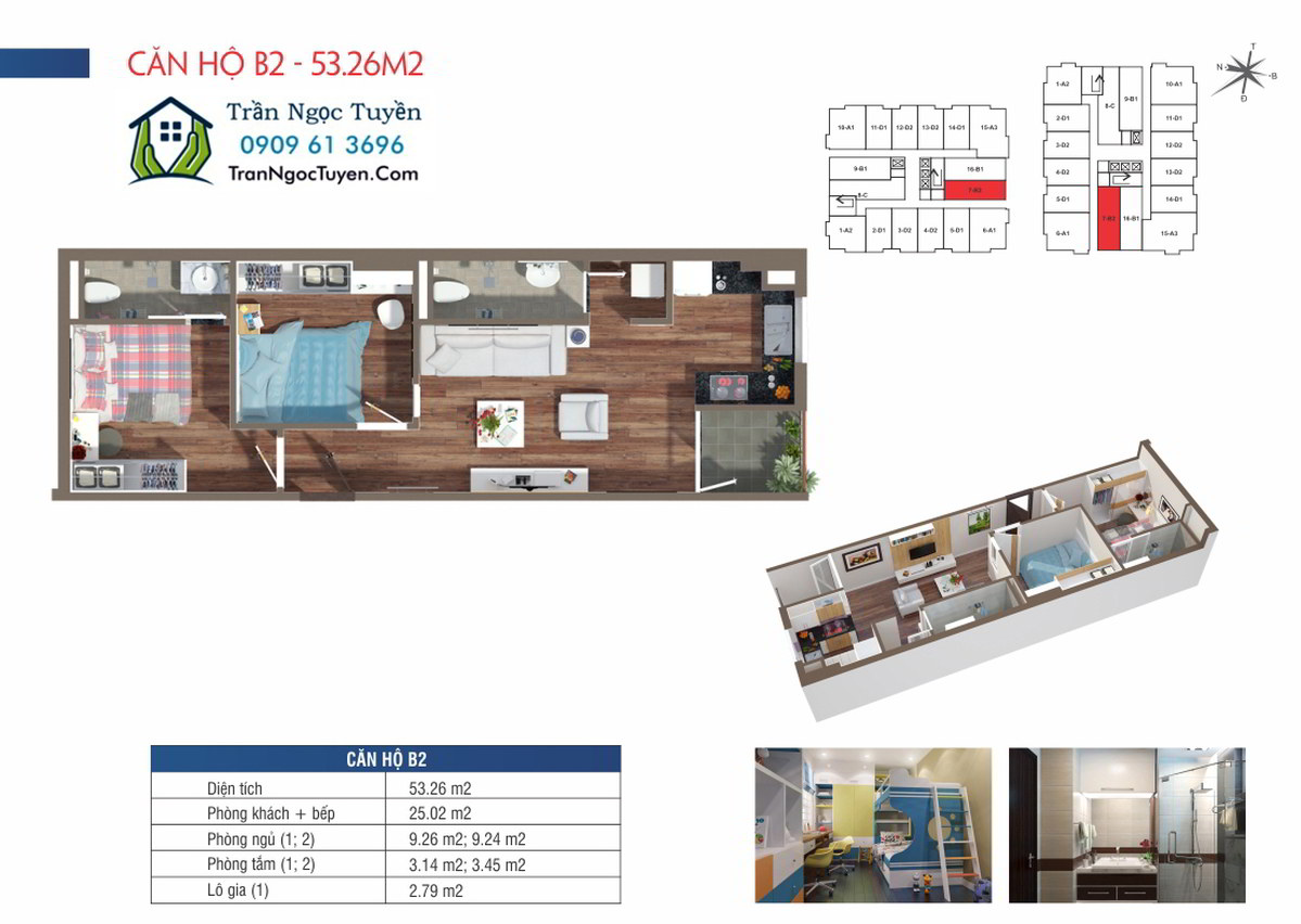 Căn hộ 53.26m2 chung cư Lộc Ninh SingaShine