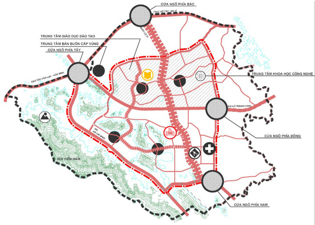 Vị trí 4 cửa ngõ vào siêu đô thị Hoà Lạc