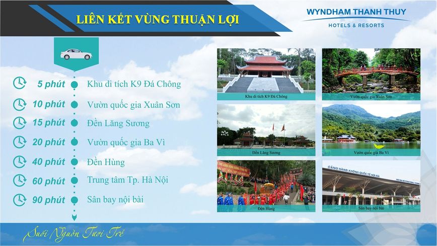 Wyndham Thanh Thủy - liền kết vùng thuận tiện với các khu vực du lịch khác