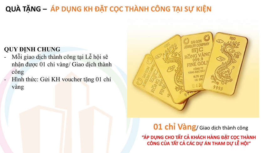 Quà tặng dành cho khách hàng đặt cọc thành công tại lễ hội bất động sản