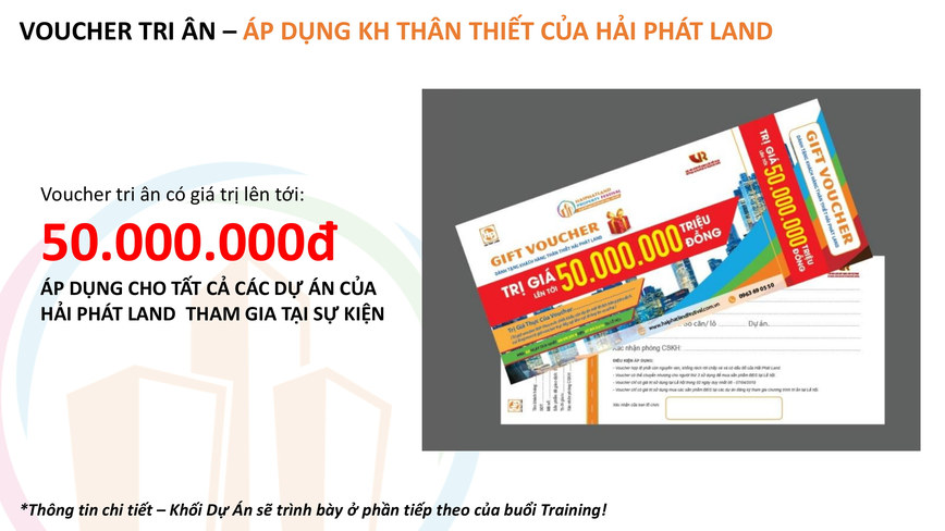 Voucher tri ân áp dụng cho khách hàng thân thiết của Hải Phát Land