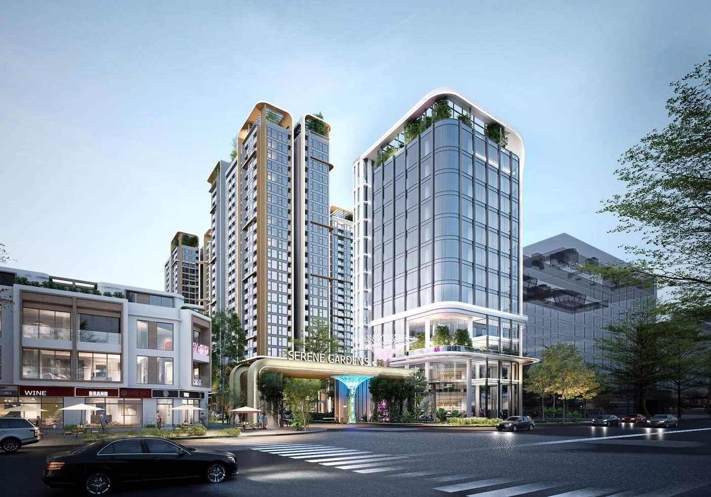 Phối cảnh cổng chào và khu chung cư Vista Văn La
