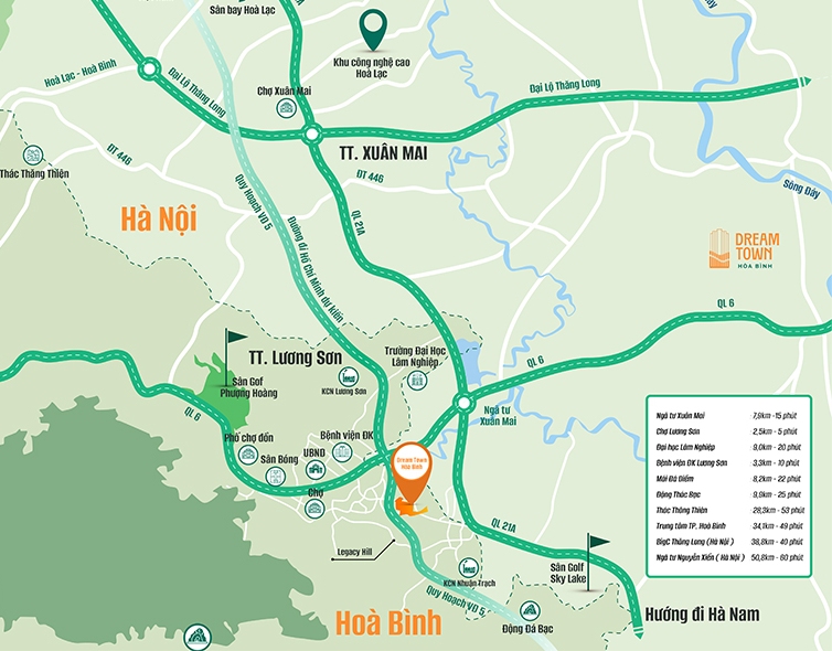 Vị trí dự án Dream Town Hòa Bình