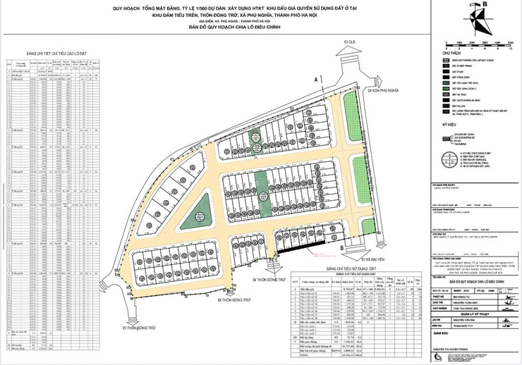 Mặt bằng phân lô đất đấu giá Đầm Tiếu Trên Phú Nghĩa