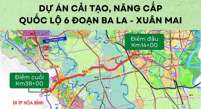 Mở rộng quốc lộ 6 Ba La Xuân Mai Mở rộng quốc lộ 6 Ba La Xuân Mai