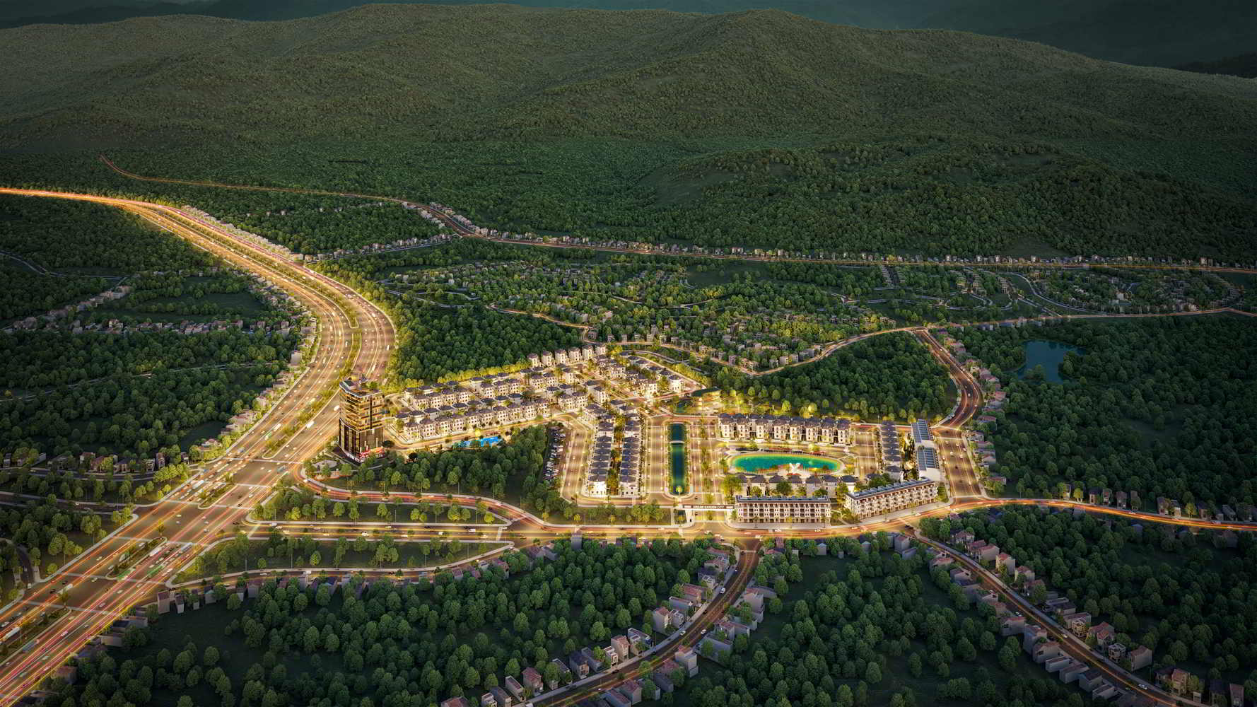 Phối cảnh ban đêm dự án Dream Garden City