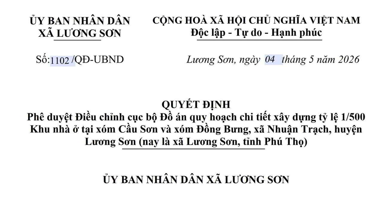 Dự án Dream Garden City quyết định phê duyệt 1/500