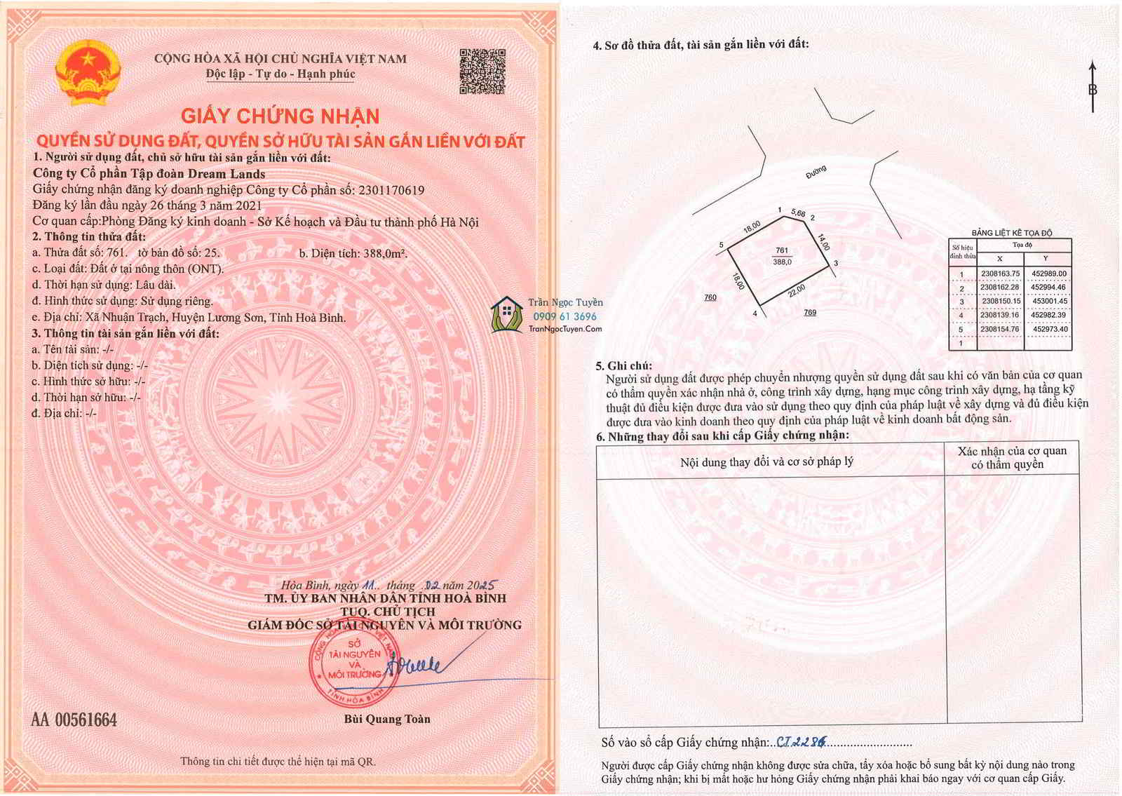 pháp lý dự án Dream Garden City Lương Sơn